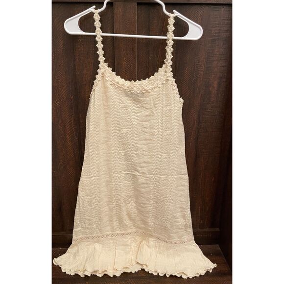 NAZCA Cotton Cream Knit Dress Size L Made in Peru Boho Textured Sleeveless - Picture 5 of 7